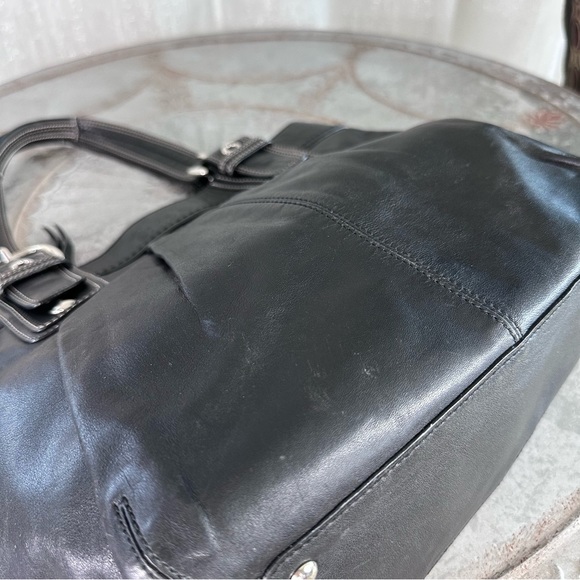 Coach Soho Pleated North South Tote F15045 And Trifold Wallet Set SV/Black - Picture 10 of 15